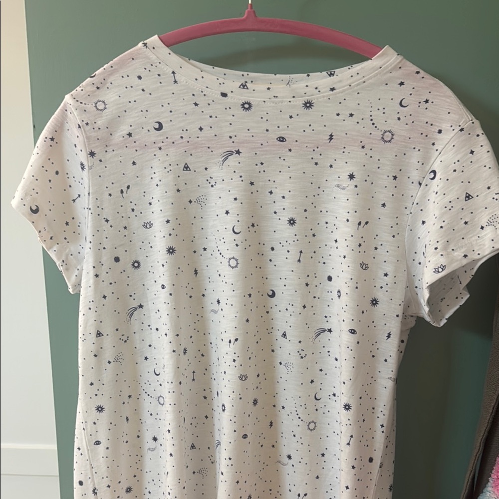 Marine Layer White Tee with Blue Celestial Print